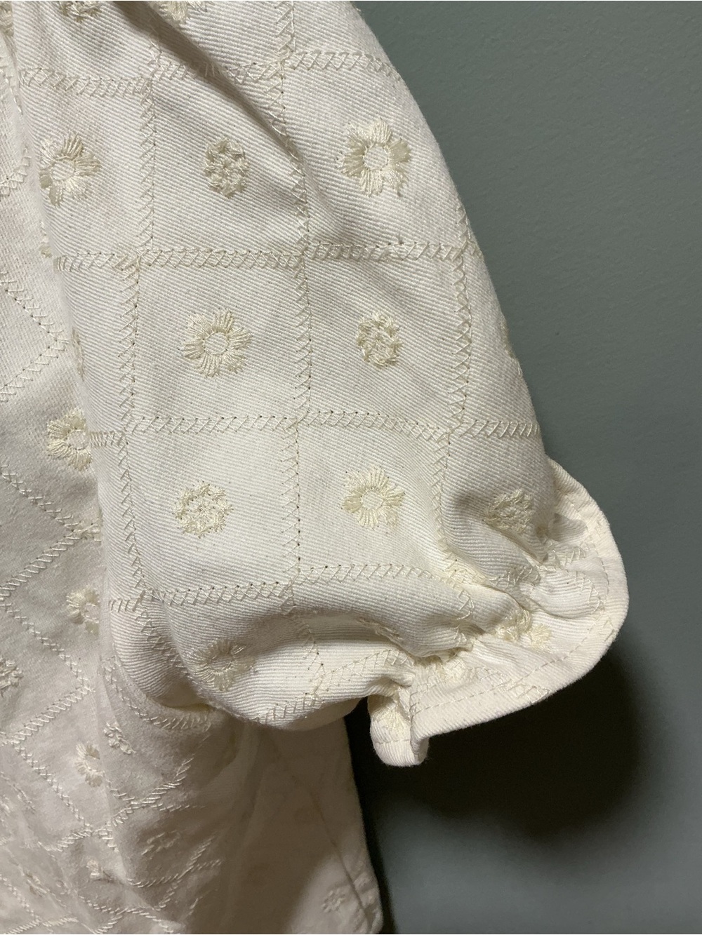 Caroline Constas Set Eyelet Denim Matching Shorts & Puff Sleeve Top NWT Small - Picture 4 of 13